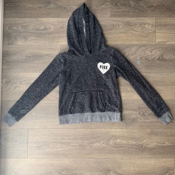 Pink Victoria's Secret Hoodie Sweater Pullover Heathered Marle Y2k 2000s Vtg S - Picture 2 of 10